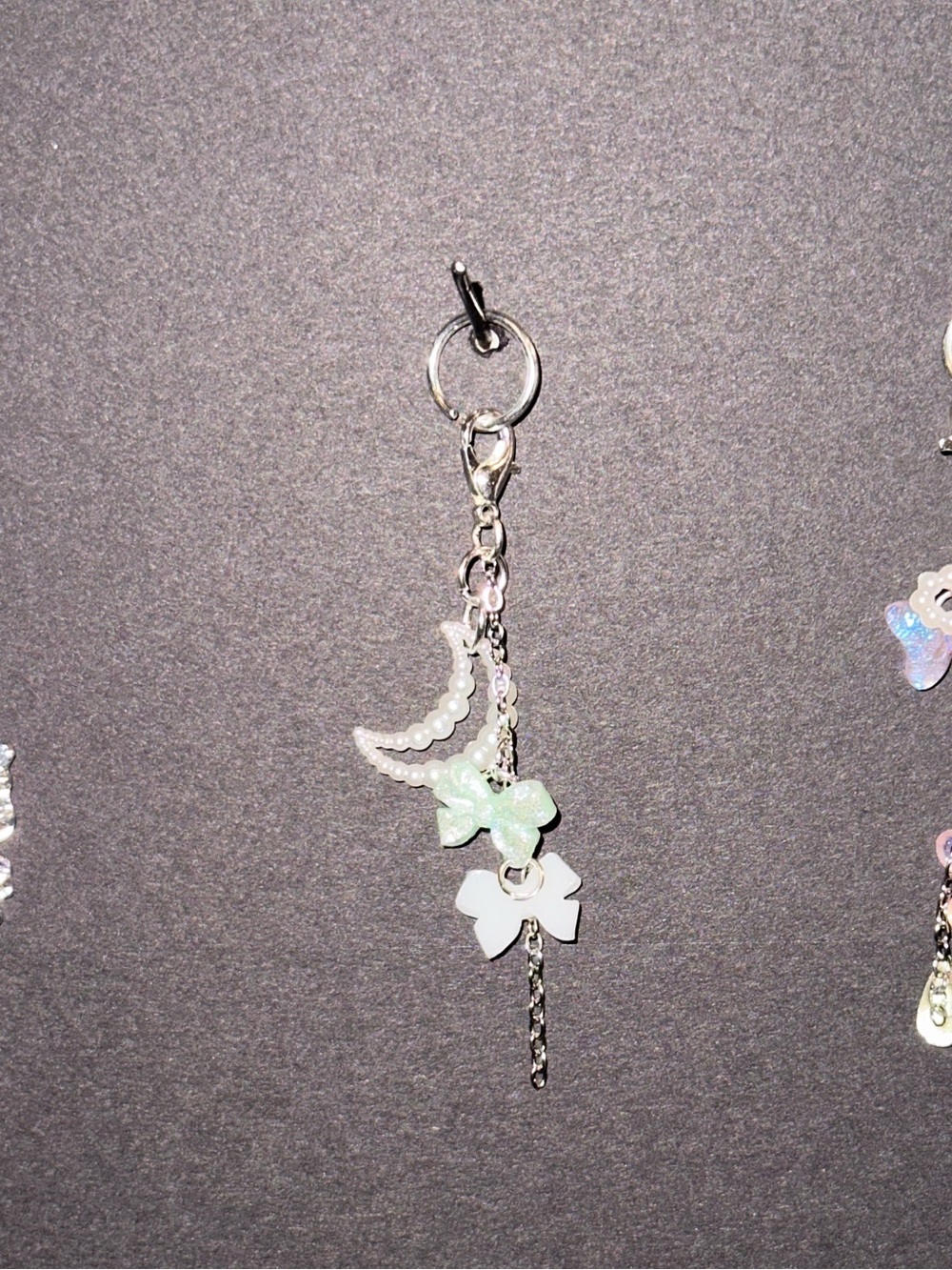 Charms - lipgloss charm moon and bow dangle charm
3/$15